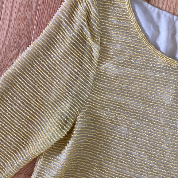 DALLIN CHASE WOMENS FULLY BEADED COCKTAIL DRESS GOLD YELLOW CREAM SIZE SMALL - Picture 5 of 8